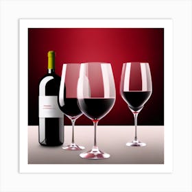 Red Wine Glasses 1 Art Print