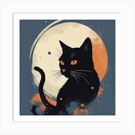 Black Cat Canvas Print Art Print