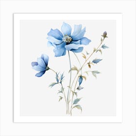 Blue Flowers 5 Art Print