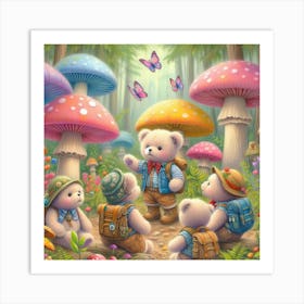 Teddy Bears In The Forest 1 Art Print