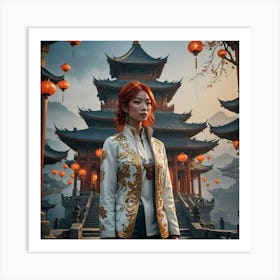 Chinese leather lady Art Print