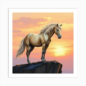 Sunset Horse 45 Art Print