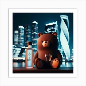 Teddy Bear In The City Art Print