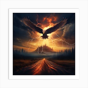 Eagle Flying In The Sky Art Print