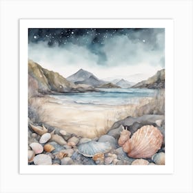 West Coast Seascape Scotland Scallop Beach Art Print