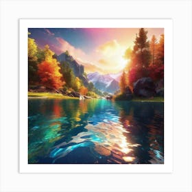 Autumn Lake 17 Art Print