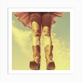 Cowgirl Legs Vintage 1 Art Print