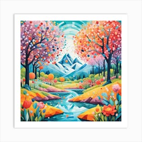 River in Forest Art Print