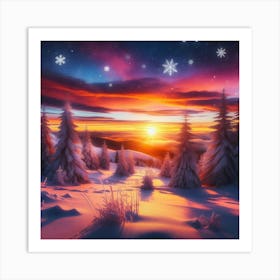 Winter Sunset Art Print