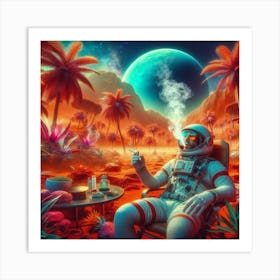 Astronaut In Space Art Print