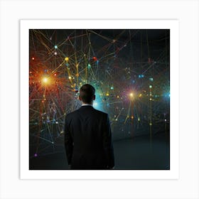 Man Looking At A Network Art Print