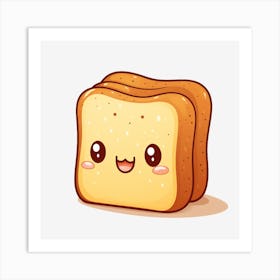 Cute Kawaii Toast Art Print