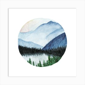 Watercolor Of Mountains 8 Art Print