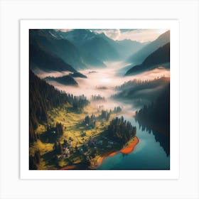 Sunrise In The Mountains Art Print