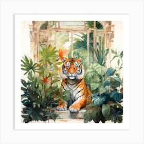 Tiger In The Garden Art Print