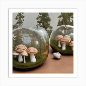 Mushroom Jars 1 Art Print