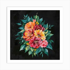 A Stunning Watercolor Painting Of Vibrant Flower (2) (1) Art Print