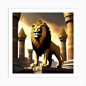 Lion in the Ancient Kingdom Art Print