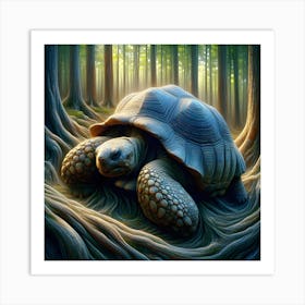 Tortoise In The Forest Art Print