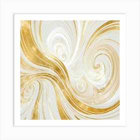 Abstract Gold Swirls Art Print