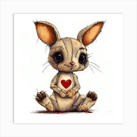 Patchwork Cartoon Baby Wallaby 1 Poster