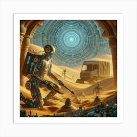 Robots In The Desert 6 Art Print