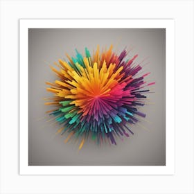 An Abstract Color Explosion 1, that bursts with vibrant hues and creates an uplifting atmosphere. Generated with AI,Art style_Icon,CFG Scale_3,Step Scale_50. Art Print