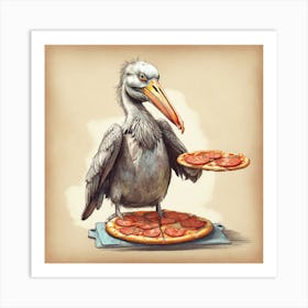 Pelican Pizza Art Print