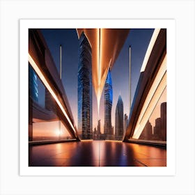 Futuristic Cityscape 135 Art Print