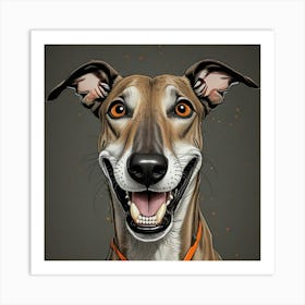 Greyhound Dog Portrait 2 Art Print