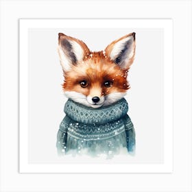 Fox In A Sweater 1 Art Print