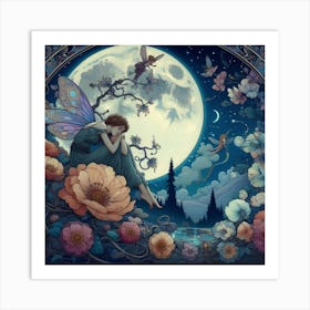 Fairy In The Moonlight 5 Art Print