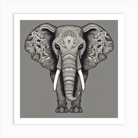 Elephant Tattoo Tribal Art Print