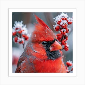 Cardinal In Winter 1 Art Print