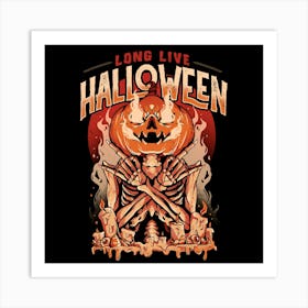 Long Live Halloween - Evil Pumpkin Skull Gift 1 Art Print