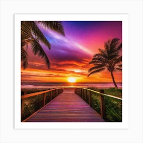 Sunset At The Beach 161 Art Print