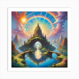 Rainbow Bridge Paintings Art Print Art Print