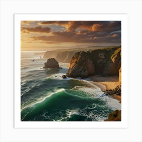 Sunset At The Coast Art Print