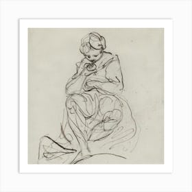 Woman Sitting Art Print