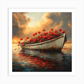 Poppies In A Boat 7 Art Print