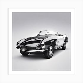 Black And White Sports Car Art Print