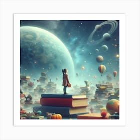 Girl In A Book 1 Art Print