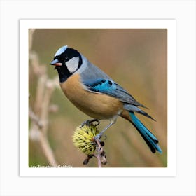 Tit on branch 63 Art Print