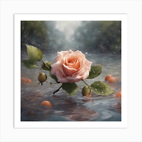 Rose In Water Art Print