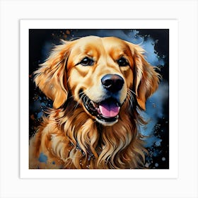 Golden Retriever Painting 22 Art Print