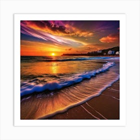 Sunset On The Beach 186 Art Print