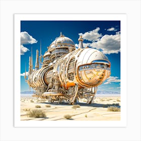 Steampunk airship 3 Art Print