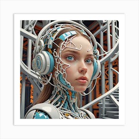 Cyborg Girl 1 Art Print