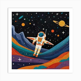 Astronaut In Space 1 Art Print