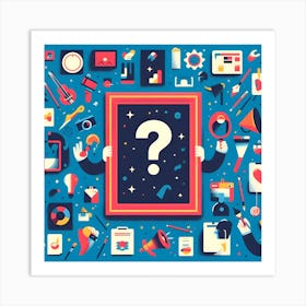 Flat Illustration Of A Question Mark Art Print